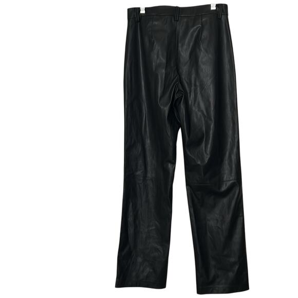 Vero Moda Mid Rise Vegan Black Leather Trousers Pants  Size Small - Picture 4 of 12